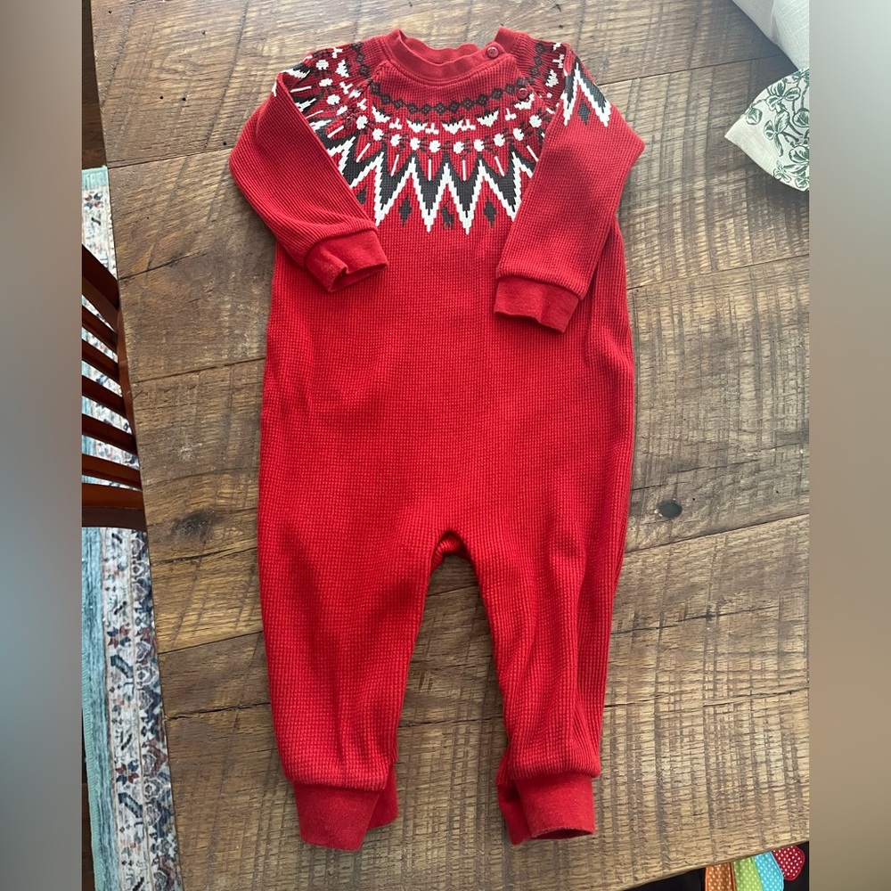 Ralph Lauren Red and White Patterned Kids One Piece